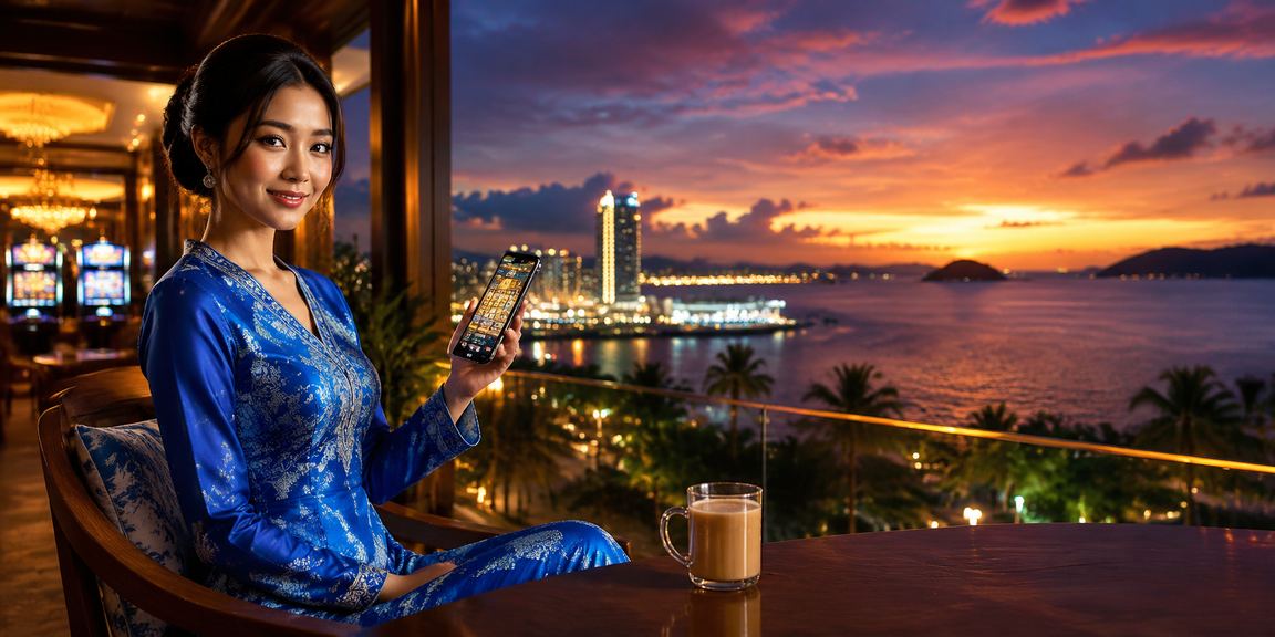 Pengguna membuat deposit selepas log masuk akaun 1v1 di Kota Kinabalu