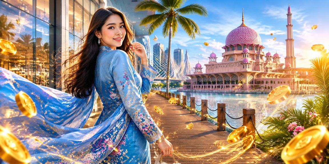 Suasana pertaruhan kasino di Putrajaya dengan busana baju kurung tradisional Malaysia